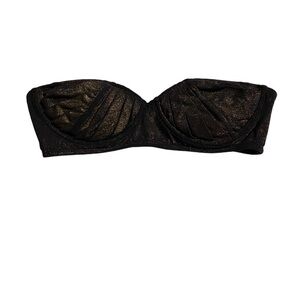 Zac Posen for Target Metallic Black and Gold Bandeau Strapless Bikini Top